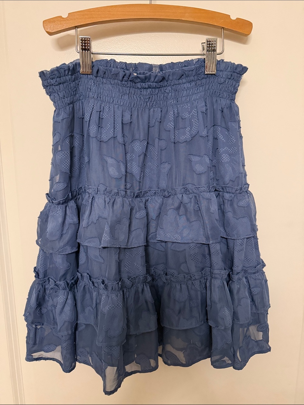NWT LC Lauren Conrad Blue Tiered Ruffle Mini Skirt